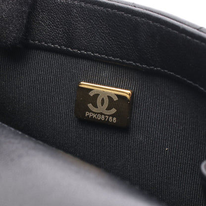 ミニマトラッセ トップハンドル 2WAY チェーンショルダーバッグ ラムスキン ブラック ゴールド金具 シャネル バッグ CHANEL