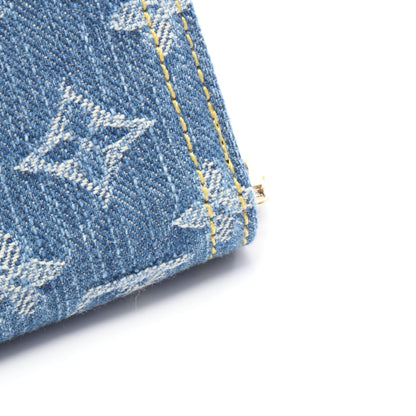 LOUIS VUITTON × 村上隆 ジッピーウォレット モノグラムチェリーデニム ラウンドファスナー長財布 デニム ブルー ルイヴィトン 財布・小物 LOUIS VUITTON