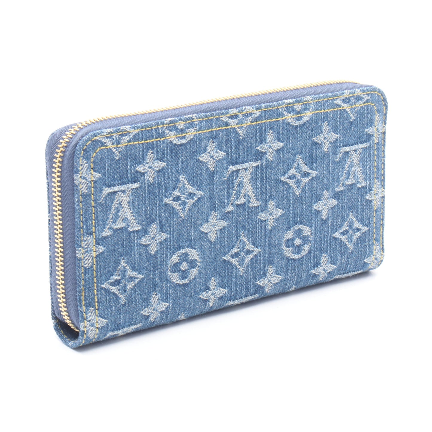 LOUIS VUITTON × 村上隆 ジッピーウォレット モノグラムチェリーデニム ラウンドファスナー長財布 デニム ブルー ルイヴィトン 財布・小物 LOUIS VUITTON