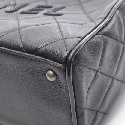 マトラッセ ミニ ハンドバッグ ミニボストンバッグ レザー エナメルレザー ブラック シルバー金具 シャネル バッグ CHANEL