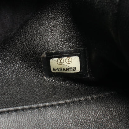 マトラッセ ミニ ハンドバッグ ミニボストンバッグ レザー エナメルレザー ブラック シルバー金具 シャネル バッグ CHANEL