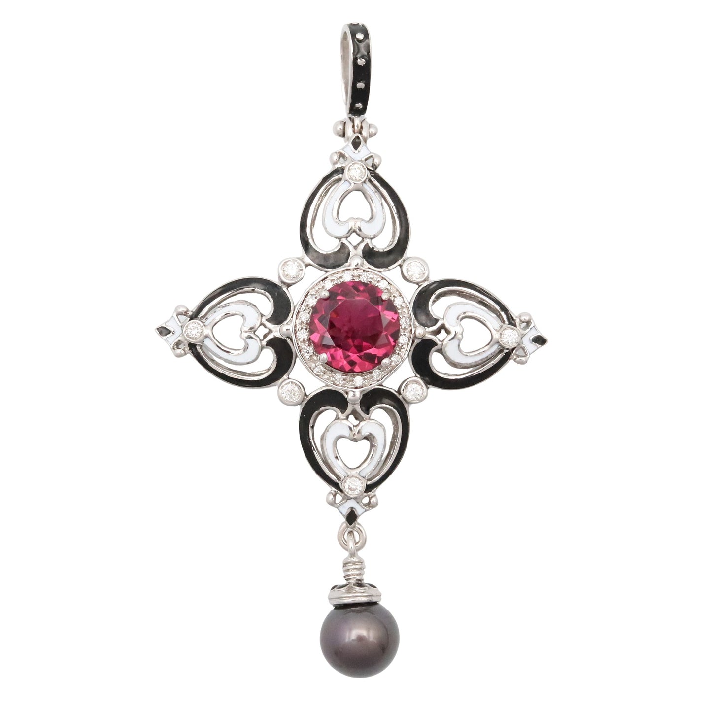 トルマリン トップ ペンダントトップ K18WG トルマリン レッド ホワイトゴールド ノーブランドジュエリー アクセサリー NO BRAND JEWELRY