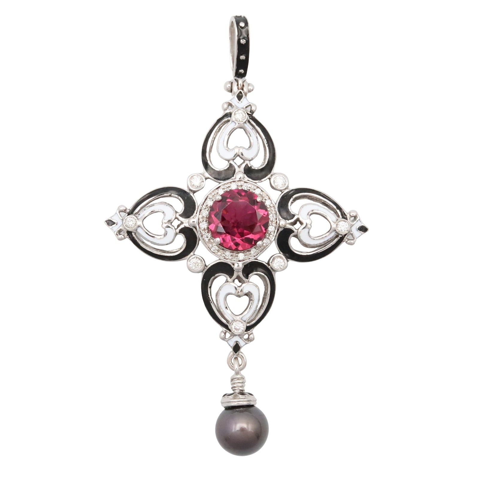 トルマリン トップ ペンダントトップ K18WG トルマリン レッド ホワイトゴールド ノーブランドジュエリー アクセサリー NO BRAND JEWELRY