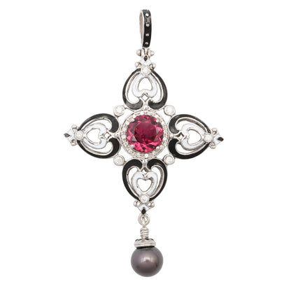 トルマリン トップ ペンダントトップ K18WG トルマリン レッド ホワイトゴールド ノーブランドジュエリー アクセサリー NO BRAND JEWELRY