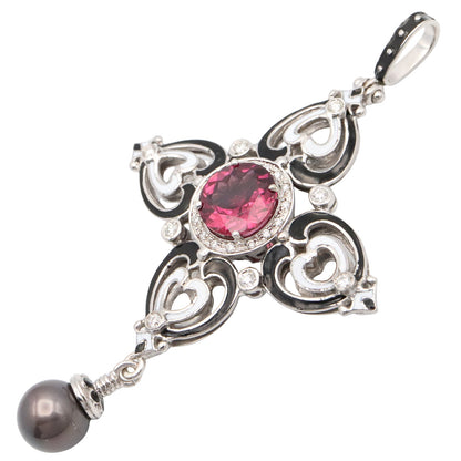 トルマリン トップ ペンダントトップ K18WG トルマリン レッド ホワイトゴールド ノーブランドジュエリー アクセサリー NO BRAND JEWELRY