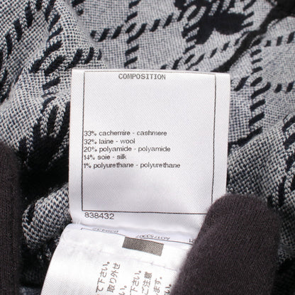 ロゴ チェック ハイネック ニット カシミヤ ウール ブラック オフホワイト ネイビー シャネル トップス CHANEL