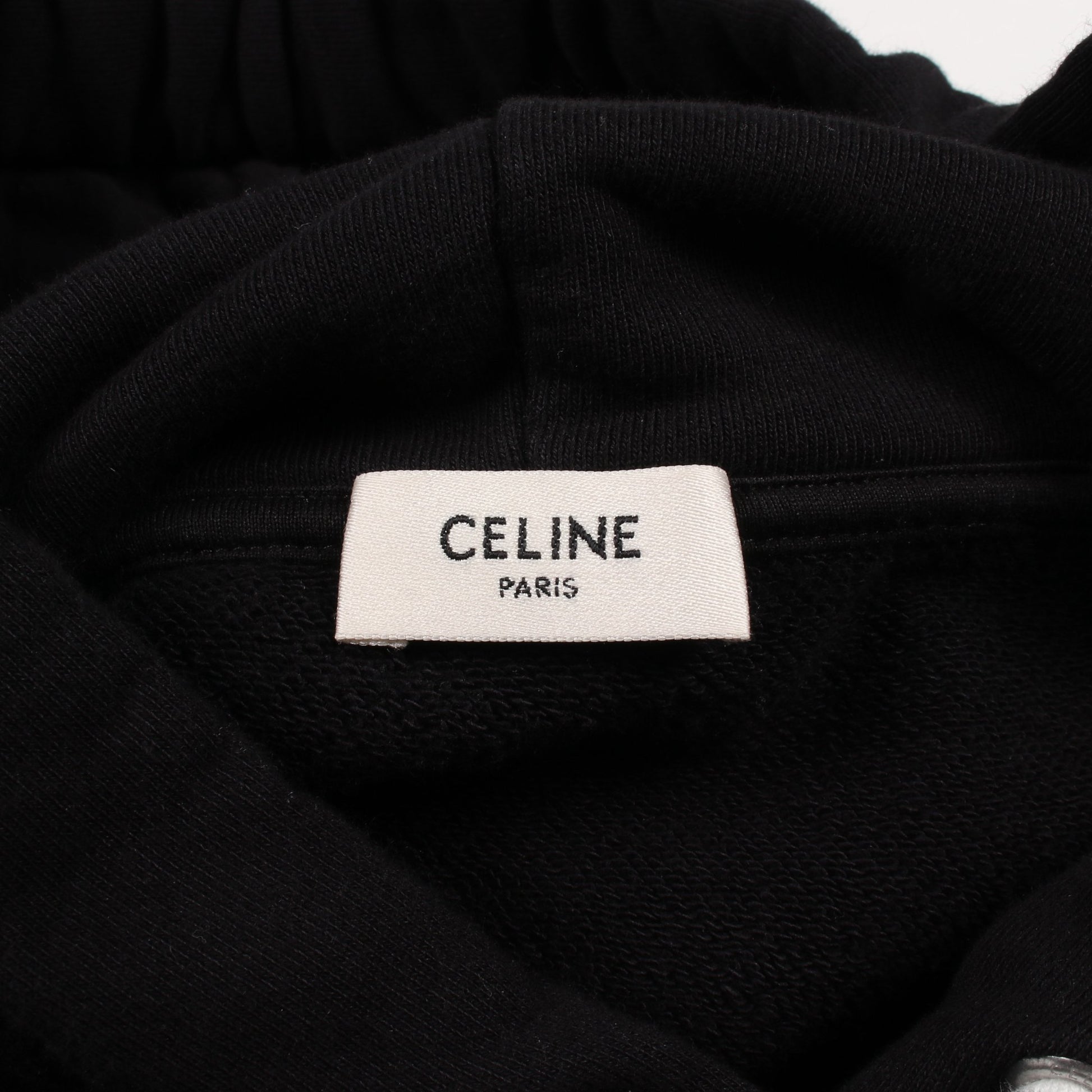 ロゴ ルーズ フーディー プルオーバーパーカー コットン ブラック セリーヌ トップス CELINE