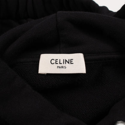 ロゴ ルーズ フーディー プルオーバーパーカー コットン ブラック セリーヌ トップス CELINE