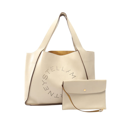 ステラロゴ ハンドバッグ トートバッグ フェイクレザー アイボリー ステラマッカートニー バッグ Stella McCartney