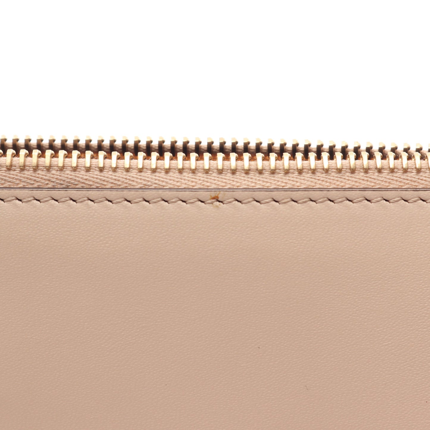 Large Flat Pouch クラッチバッグ レザー ピンクベージュ フェンディ