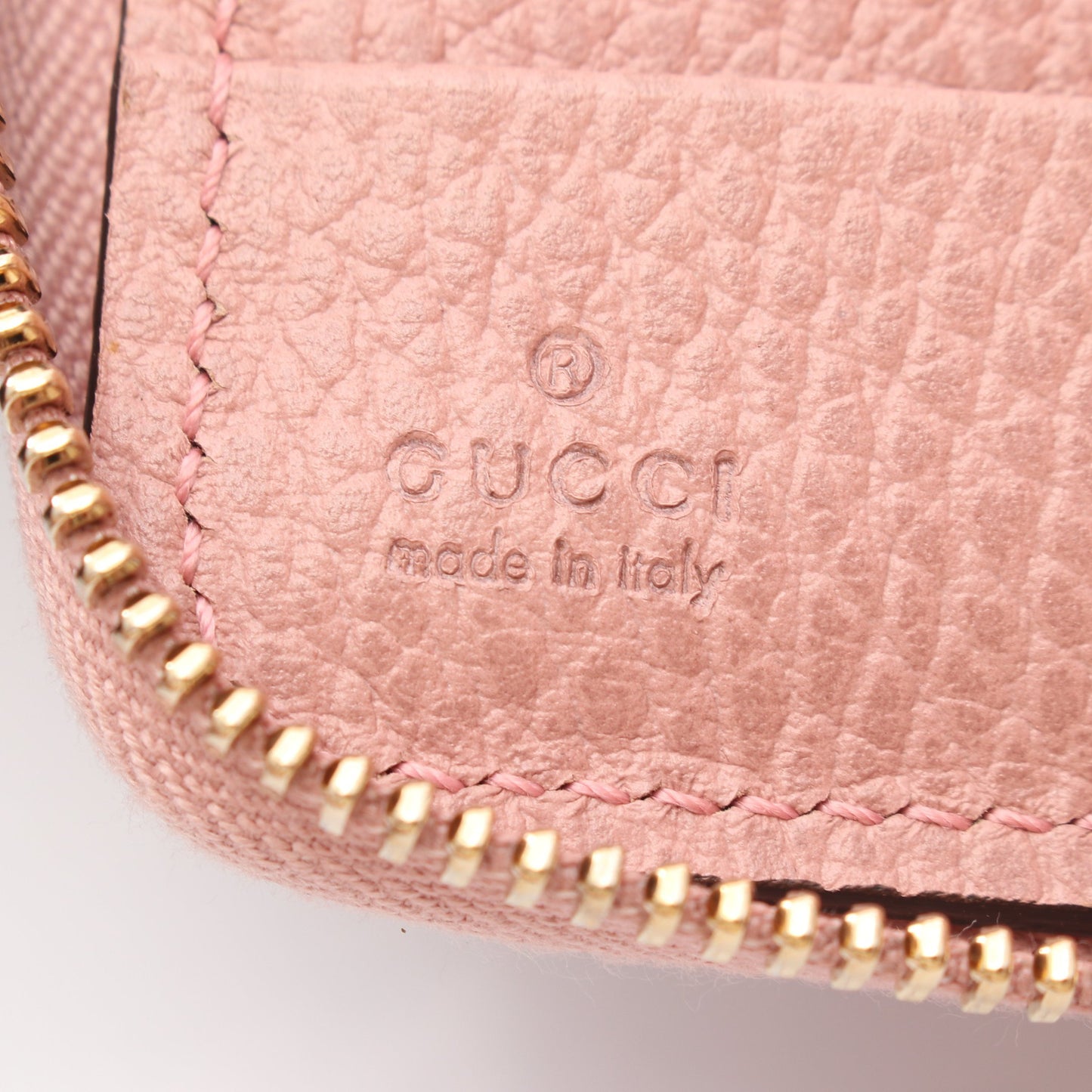 スウィング ラウンドファスナー二つ折り財布 レザー ピンク グッチ 財布・小物 GUCCI