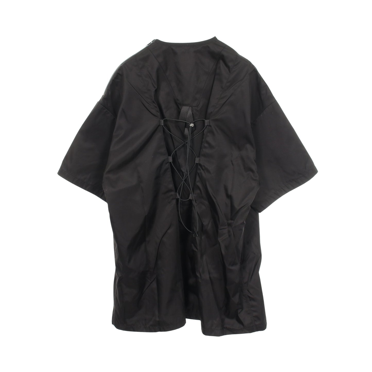 Re-Nylon 三角プレート 半袖 ワンピース ナイロン ブラック プラダ