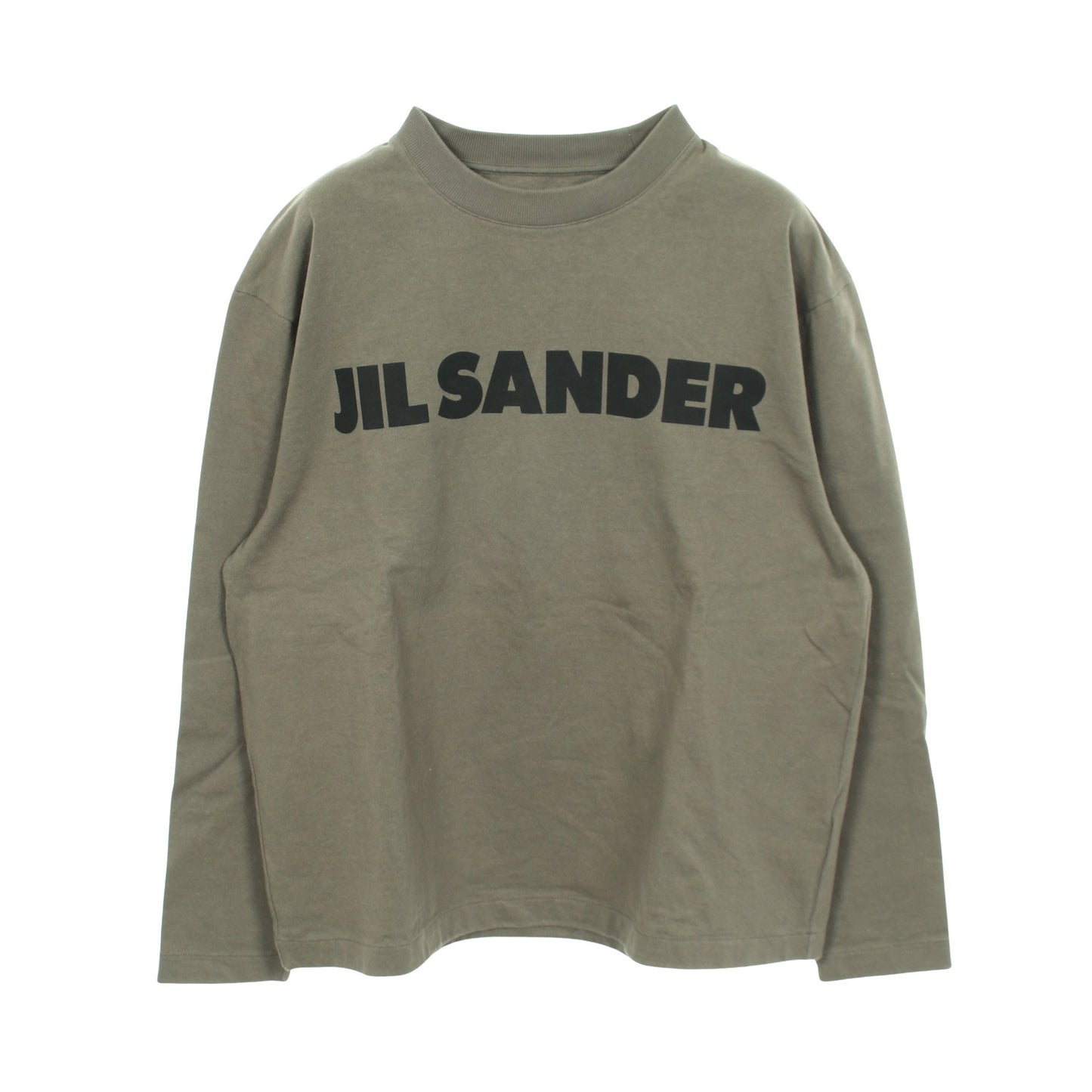 ロゴ 長袖Tシャツ コットン グレーグリーン ジルサンダー