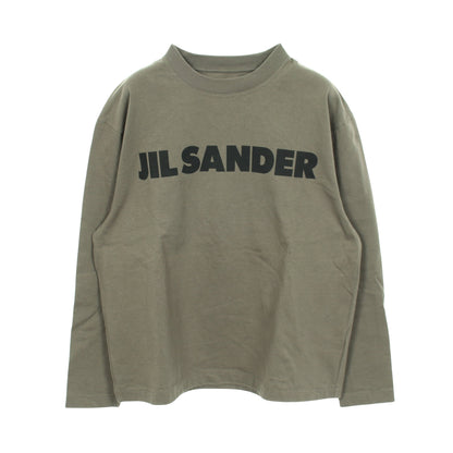 ロゴ 長袖Tシャツ コットン グレーグリーン ジルサンダー