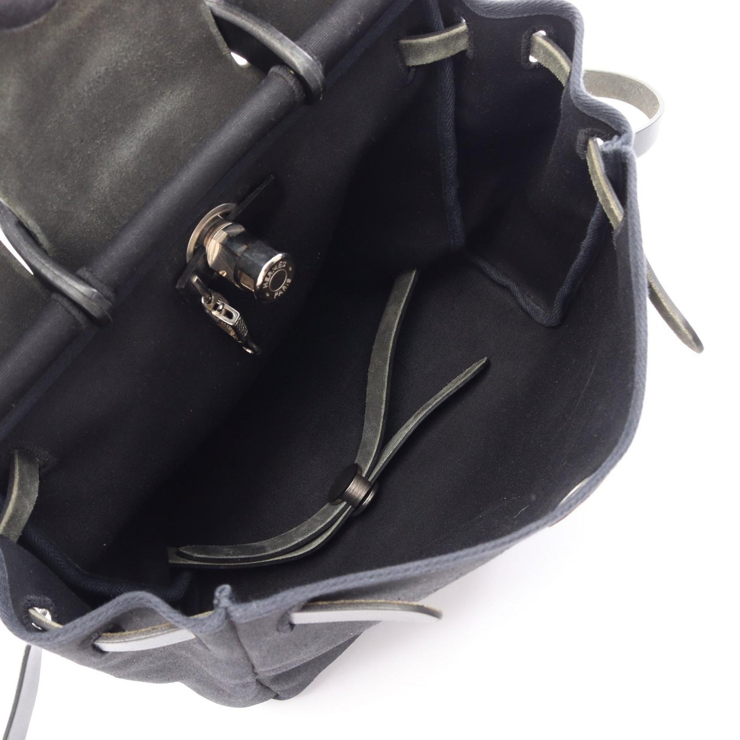 エールバッグ アドPM バックパック リュックサック ヴァッシュハンター トワルオフィシエ ブラック シルバー金具 □G刻印 エルメス バッグ HERMES
