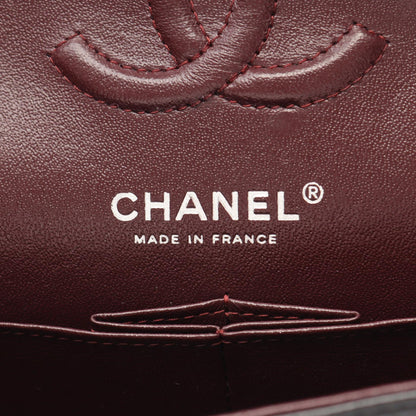 マトラッセ Wフラップ Wチェーンショルダーバッグ ラムスキン ブラック シルバー金具 シャネル バッグ CHANEL