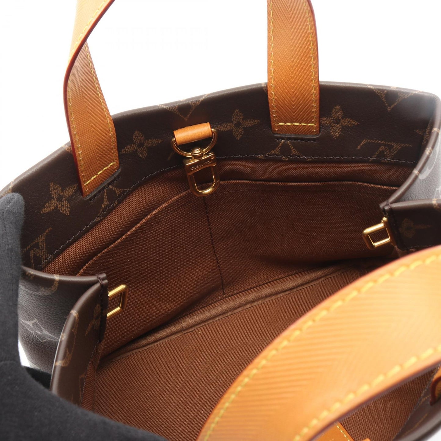 ショッパー トートMINI 2WAY ハンドバッグ トートバッグ レザー ブラウン イエローブラウン ルイヴィトン バッグ LOUIS VUITTON