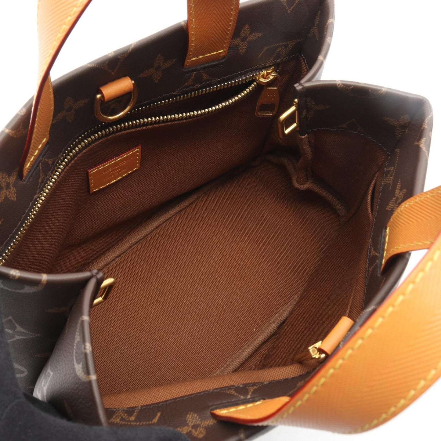 ショッパー トートMINI 2WAY ハンドバッグ トートバッグ レザー ブラウン イエローブラウン ルイヴィトン バッグ LOUIS VUITTON