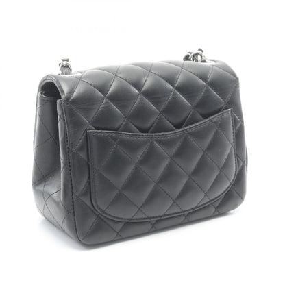 ミニマトラッセ チェーンショルダーバッグ ラムスキン ブラック シルバー金具 シャネル バッグ CHANEL