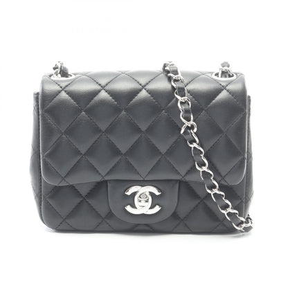 ミニマトラッセ チェーンショルダーバッグ ラムスキン ブラック シルバー金具 シャネル バッグ CHANEL
