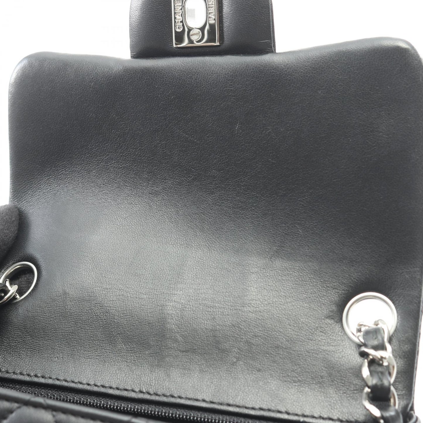 ミニマトラッセ チェーンショルダーバッグ ラムスキン ブラック シルバー金具 シャネル バッグ CHANEL