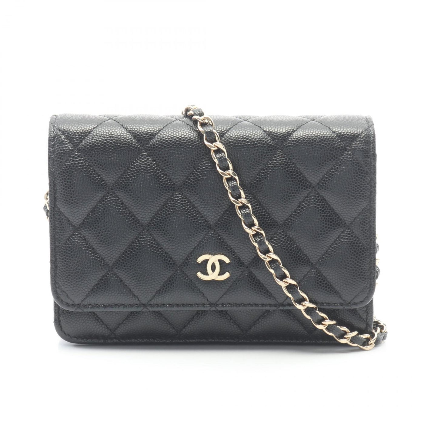マトラッセ ミニ チェーンウォレット キャビアスキン ブラック ゴールド金具 シャネル バッグ CHANEL