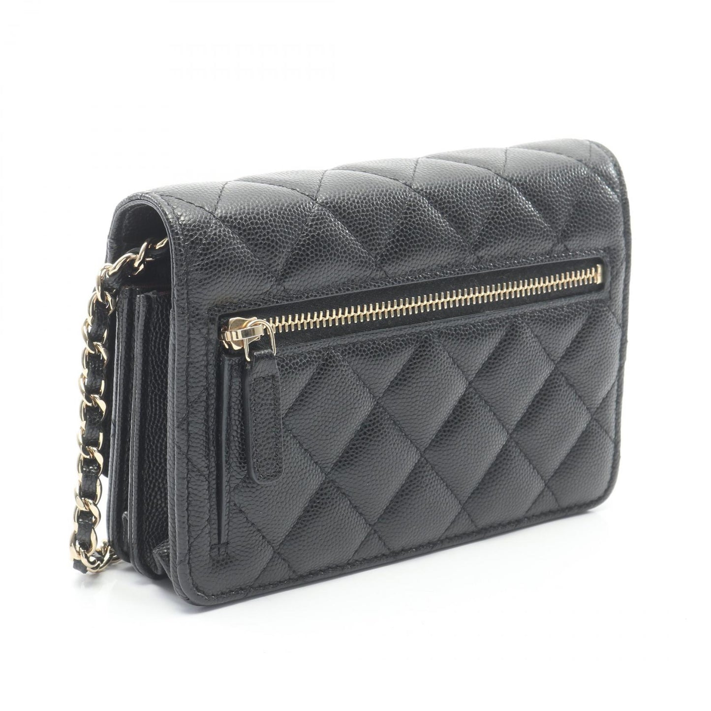 マトラッセ ミニ チェーンウォレット キャビアスキン ブラック ゴールド金具 シャネル バッグ CHANEL