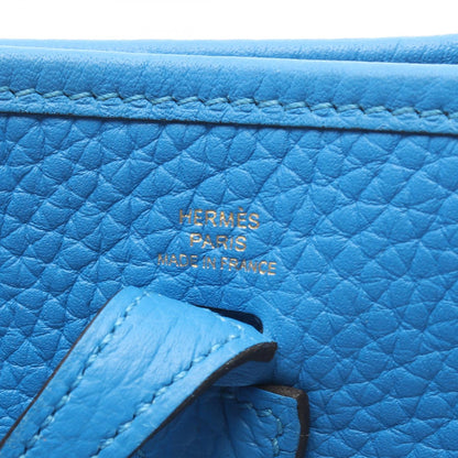 エヴリンTPM アマゾン ブルーイドラ ショルダーバッグ トリヨンクレマンス ブルー ゴールド金具 W刻印 エルメス バッグ HERMES