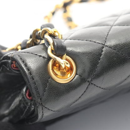 マトラッセ ミニ チェーンショルダーバッグ ラムスキン ブラック ゴールド金具 シャネル バッグ CHANEL