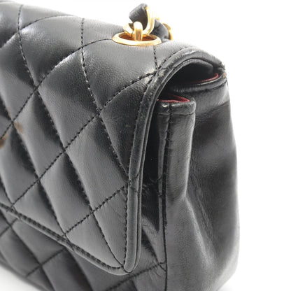 マトラッセ ミニ チェーンショルダーバッグ ラムスキン ブラック ゴールド金具 シャネル バッグ CHANEL