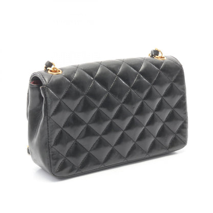 マトラッセ ミニ チェーンショルダーバッグ ラムスキン ブラック ゴールド金具 シャネル バッグ CHANEL