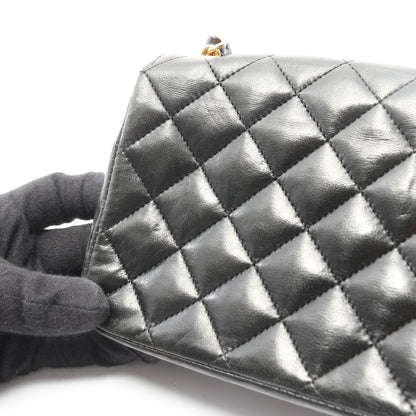 マトラッセ ミニ チェーンショルダーバッグ ラムスキン ブラック ゴールド金具 シャネル バッグ CHANEL