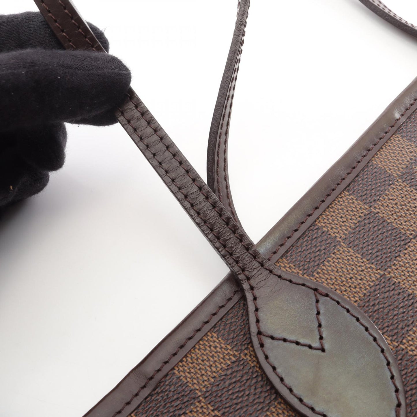 ネヴァーフルPM ダミエエベヌ ハンドバッグ トートバッグ PVC レザー ブラウン ルイヴィトン バッグ LOUIS VUITTON