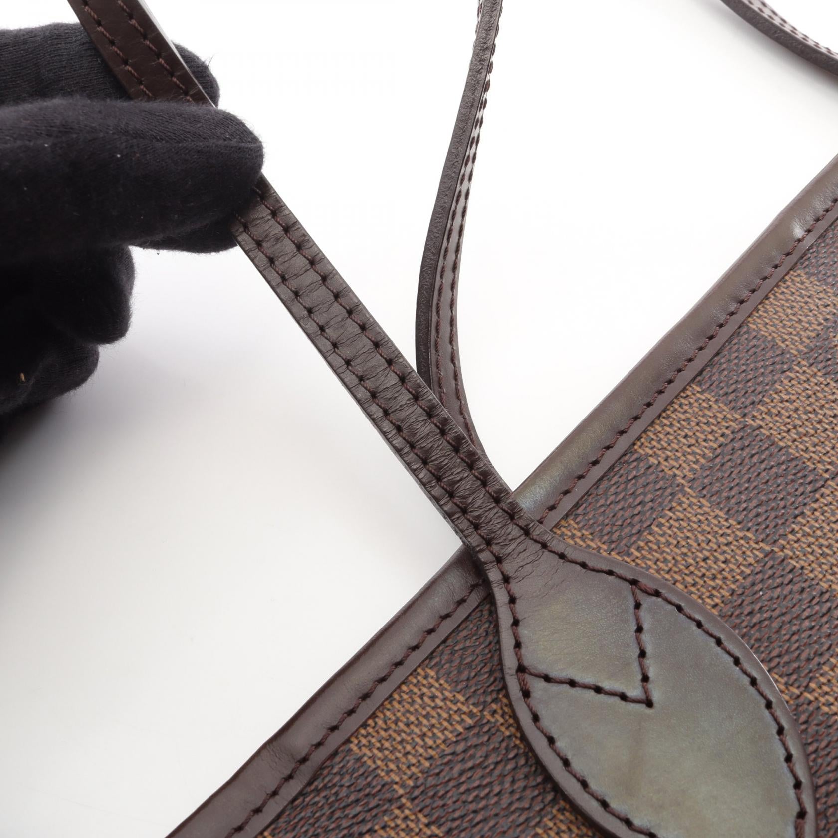 ネヴァーフルPM ダミエエベヌ ハンドバッグ トートバッグ PVC レザー ブラウン ルイヴィトン バッグ LOUIS VUITTON