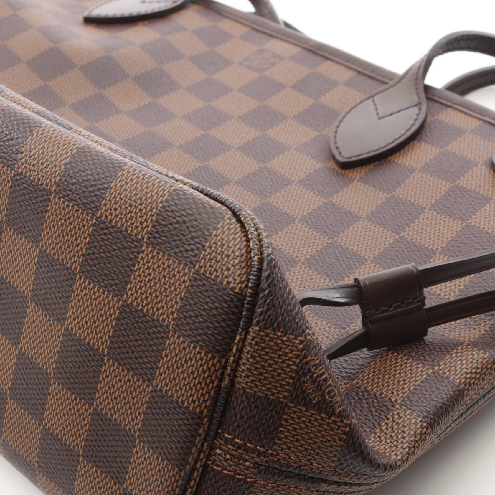 ネヴァーフルPM ダミエエベヌ ハンドバッグ トートバッグ PVC レザー ブラウン ルイヴィトン バッグ LOUIS VUITTON