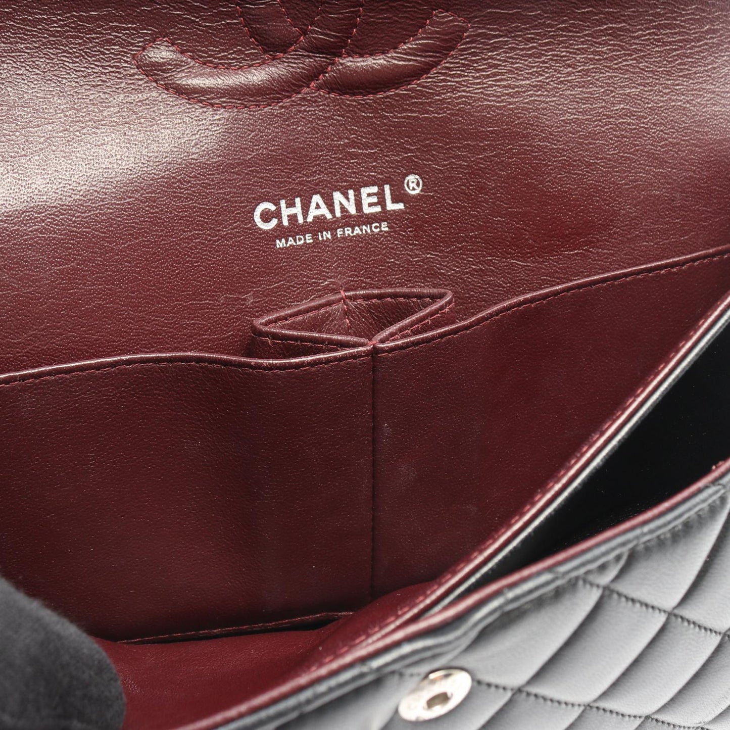 マトラッセ Wフラップ Wチェーンショルダーバッグ ラムスキン ブラック シルバー金具 シャネル バッグ CHANEL