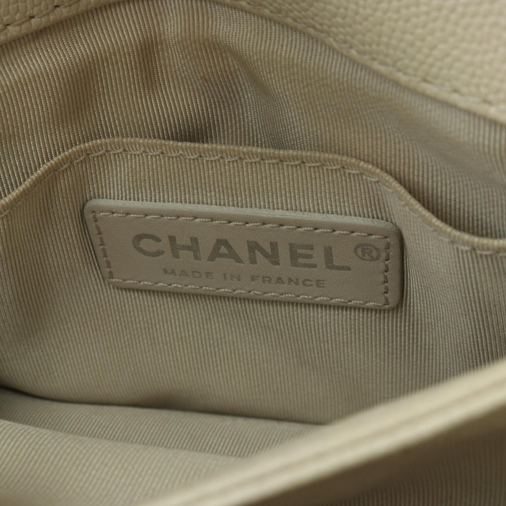 マトラッセ スモールフラップ チェーンショルダーバッグ キャビアスキン アイボリー シルバー金具 シャネル バッグ CHANEL