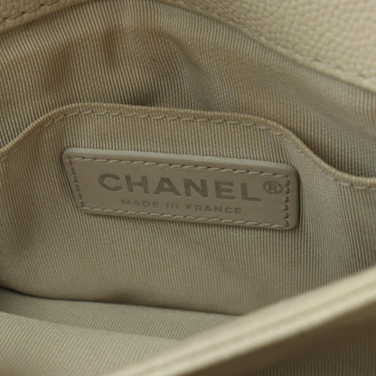 マトラッセ スモールフラップ チェーンショルダーバッグ キャビアスキン アイボリー シルバー金具 シャネル バッグ CHANEL