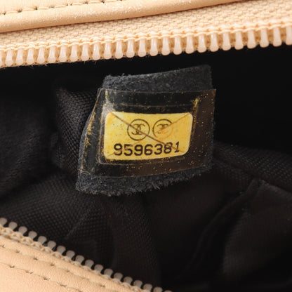カンボンライン ボーリングバッグ ショルダーバッグ レザー ベージュ ブラック シルバー金具 シャネル バッグ CHANEL