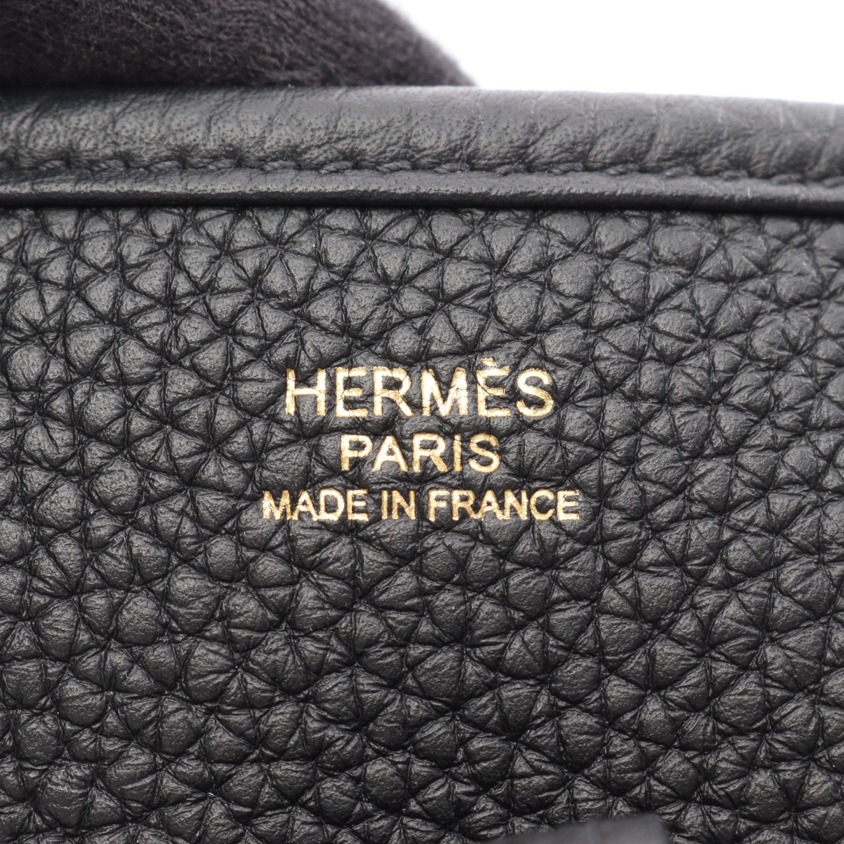 エヴリン 3 トロワ PM ショルダーバッグ トリヨンクレマンス ブラック ゴールド金具 U刻印 エルメス バッグ HERMES