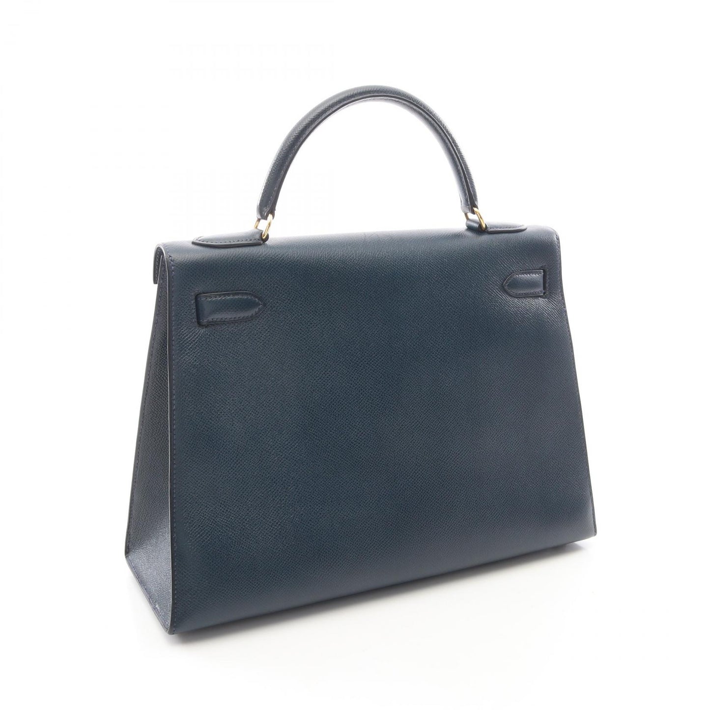 ケリー32 外縫い 2WAY ブルーインディゴ ハンドバッグ ヴォーエプソン ネイビー ゴールド金具 ○W刻印 エルメス バッグ HERMES