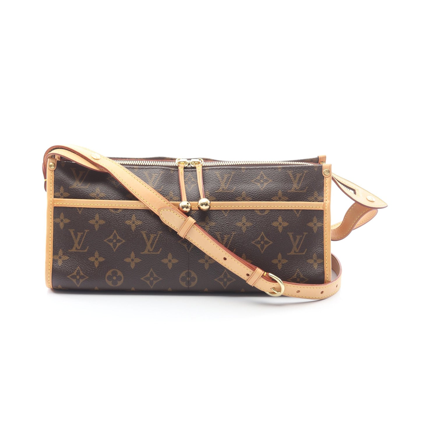 ポパンクール ロン モノグラム ショルダーバッグ PVC レザー ブラウン ルイヴィトン バッグ LOUIS VUITTON