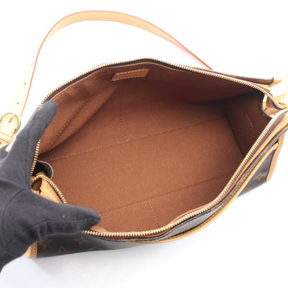 ポパンクール ロン モノグラム ショルダーバッグ PVC レザー ブラウン ルイヴィトン バッグ LOUIS VUITTON