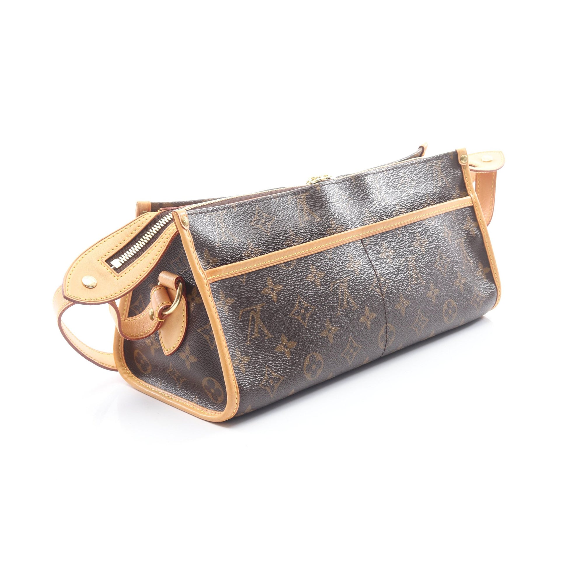 ポパンクール ロン モノグラム ショルダーバッグ PVC レザー ブラウン ルイヴィトン バッグ LOUIS VUITTON