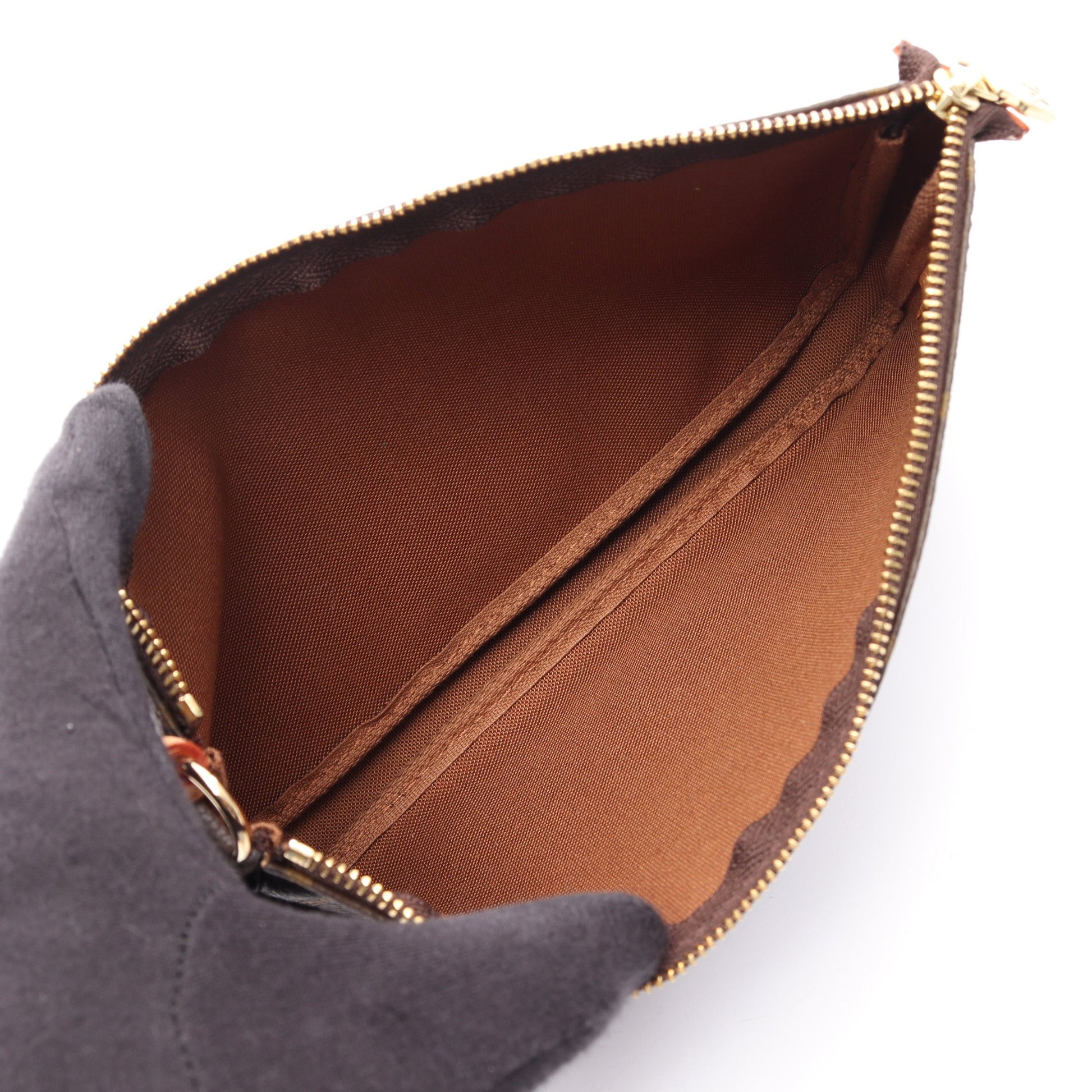 ポシェットアクセソワール モノグラム ハンドバッグ PVC レザー ブラウン ルイヴィトン バッグ LOUIS VUITTON