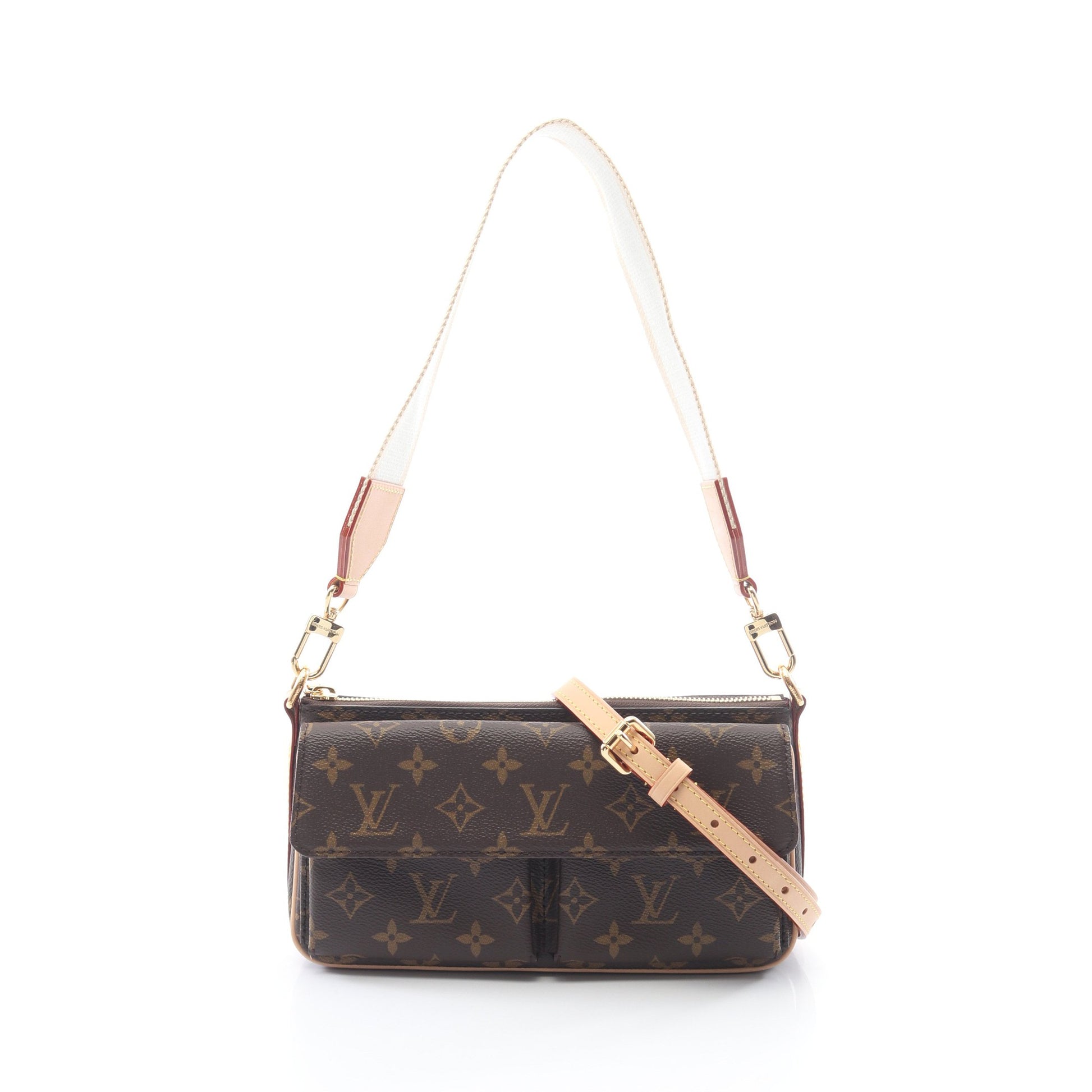 ヴィヴァシテ モノグラム ワンショルダーバッグ PVC レザー ブラウン ルイヴィトン バッグ LOUIS VUITTON