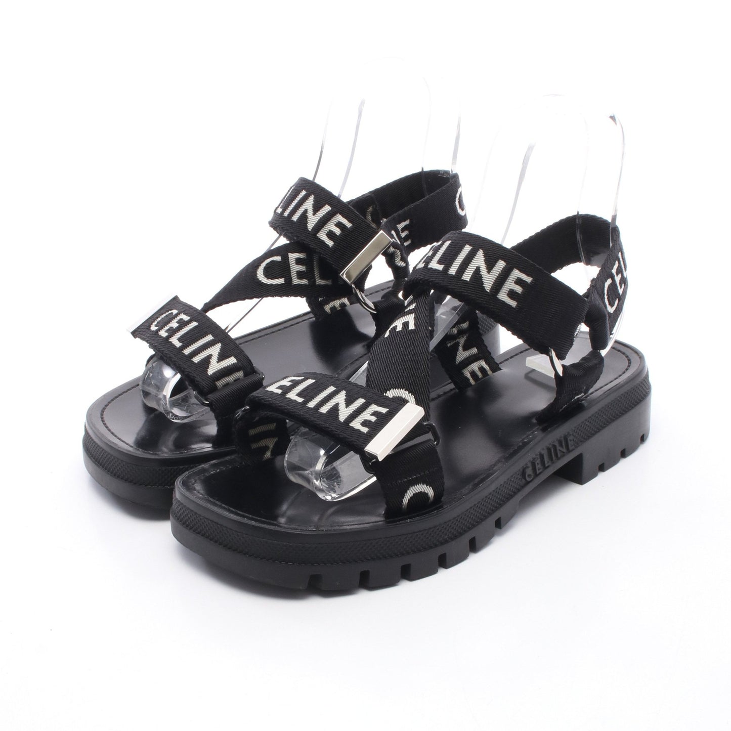 LEO STRAPPY レオストラッピー サンダル ファブリック ブラック セリーヌ