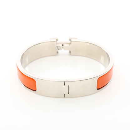クリッククラックPM バングル エナメル シルバー オレンジ エルメス アクセサリー HERMES