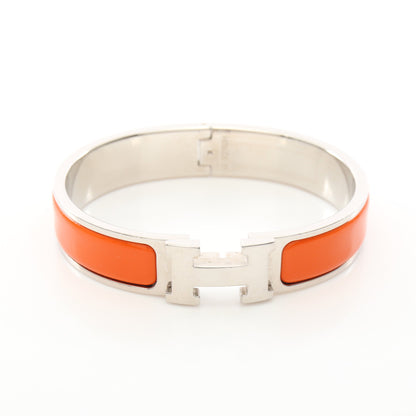 クリッククラックPM バングル エナメル シルバー オレンジ エルメス アクセサリー HERMES