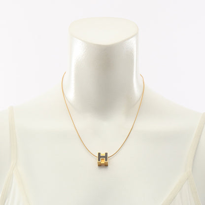 カージュドアッシュ Hキューブ ネックレス GP ゴールド ブラック エルメス アクセサリー HERMES